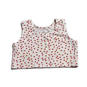 June & January Snow w/ Poppy Dot cropped tank 2T